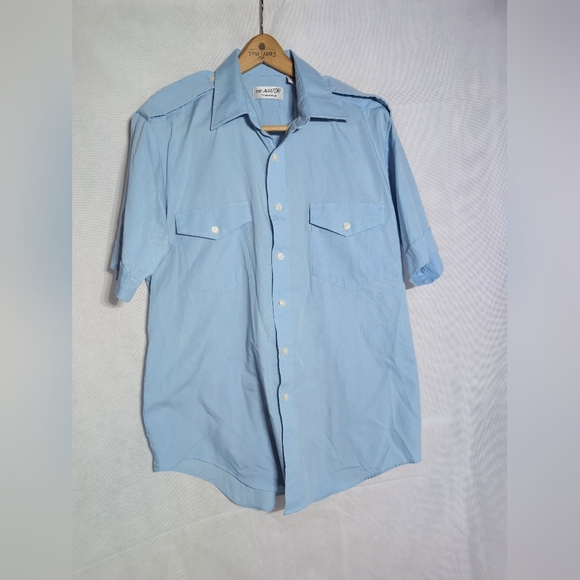 Pilot Uniform The Aviator Light Blue Men's Shirt By Van Husen - Picture 4 of 4